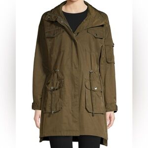 Karl Lagerfeld Hooded Cotton Blend Coat